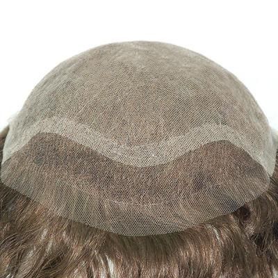 French Lace with Swiss Lace Front Natural Toupee