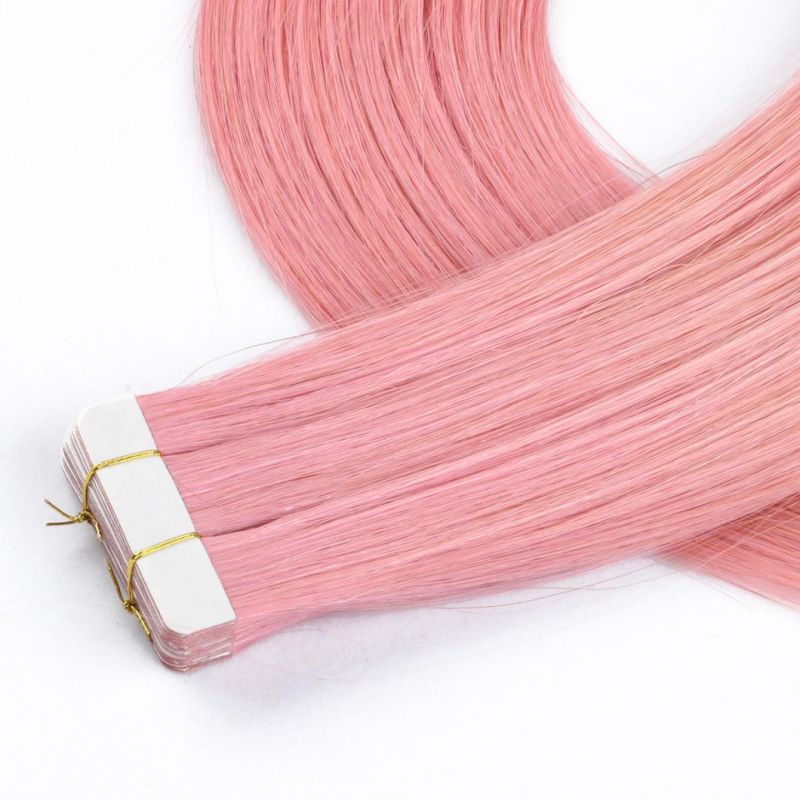 Hair for Woman Tape in Human Hair Extension Skin Weft Natural Machine Remy Straight Browninvisible Adhesive Real Hair
