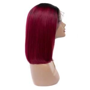 Pre Plucked Human Hair Ombre Short Bob Lace Front Wig