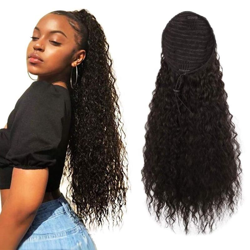 Kbeth Ponytail Human Hair Wig for Italy Black Women 2021 Summer Fashion Cool Bouncy Brazilian 22 24 26 28 30 Inch Kinky Curly Custom Insert Wigs Vendor