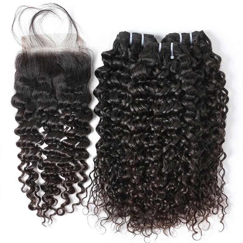 10A Mink Virgin Brazilian Human Hair Bundles with Closure