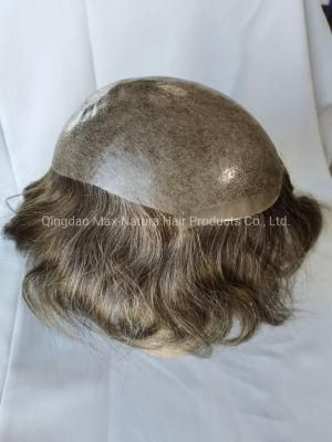 2022 Most Natural Clear Poly Skin Base Men&prime; S Toupee Made of Remy Human Hair