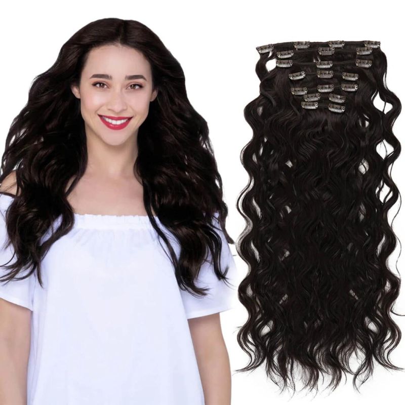 Synthetic Wavy Clip in Hair Extensions