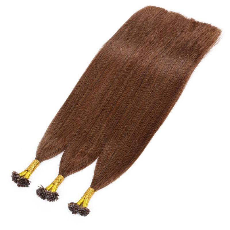 Cheap Price Top Quality Pre-Bonded Keratin Fusion I/Stick-Tip Peruvian Remy Human Hair Extensions 20" Medium Brown