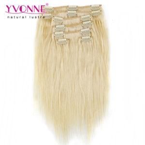 Brazilian Straight Hair Extension 613 Human Hair Clip in Human Hair Extension