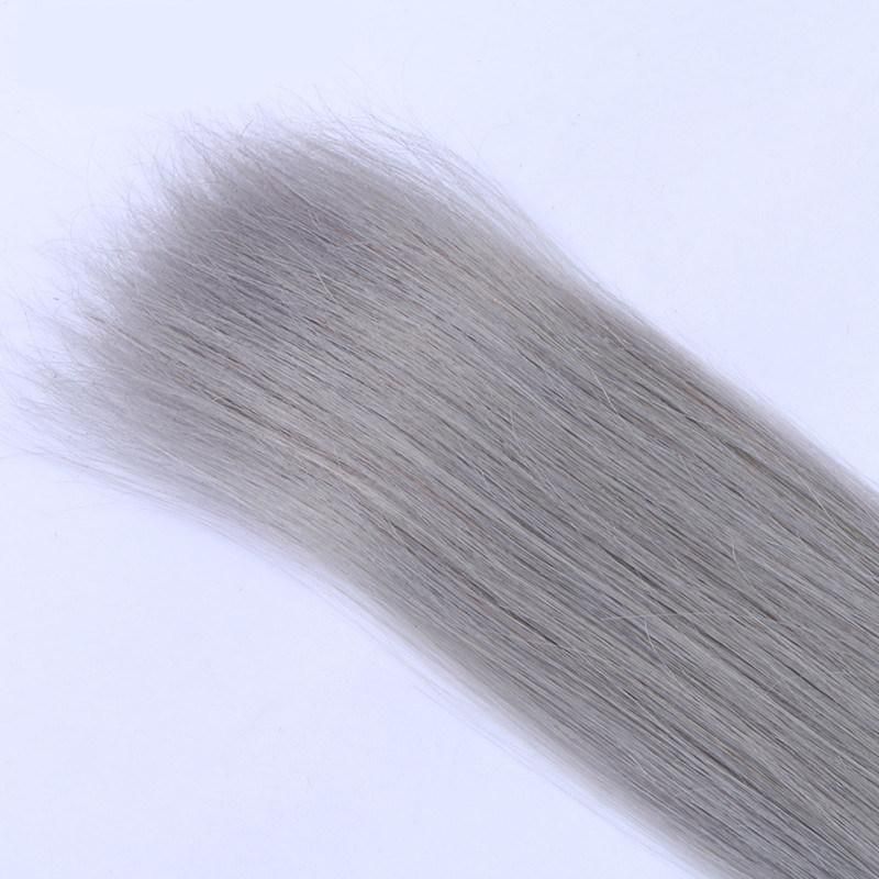 Alinybeauty Grey Color Unprocessed Brazilian Human Hair Extension