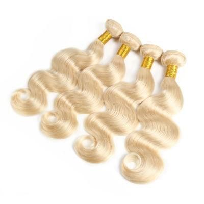 613 Blonde Brazilian Body Wave Hair Weave Bundles 100% Human Hair Weave 12-30 Inch No Remy Blonde