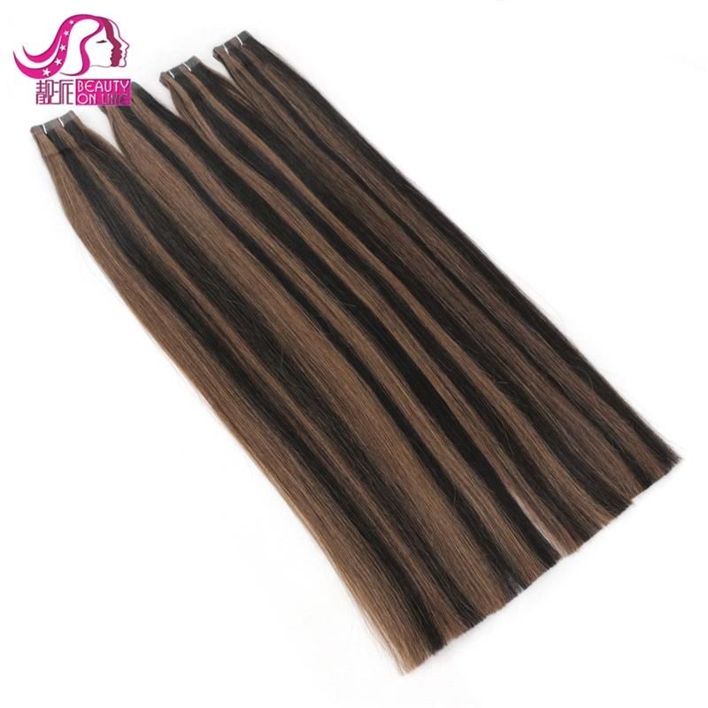 Most Popular Double Drawn Thick Bottom Wholesale Tape Hair Extensions with Highlights