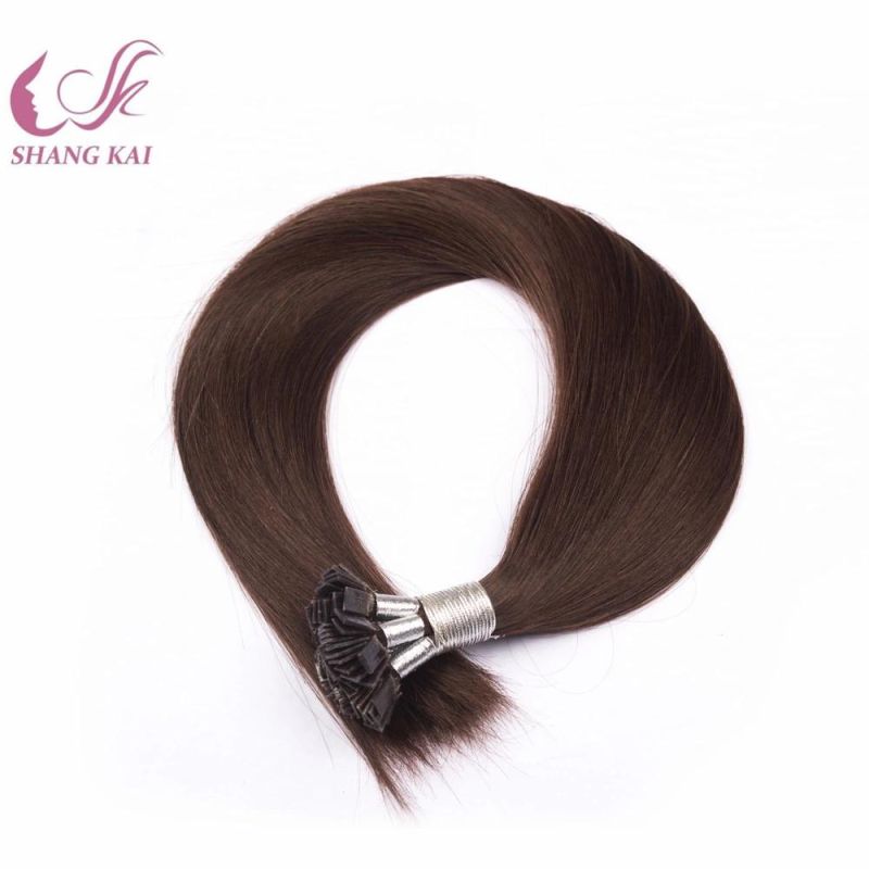 White Hair Extensions Human Hair India Flat Tip Keratin Hair Extensions