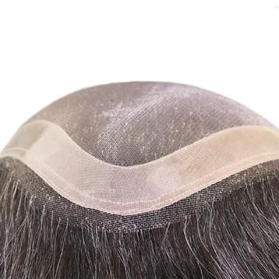 Lw640: Human Hair Fine Mono PU Coating Human Hair Wig