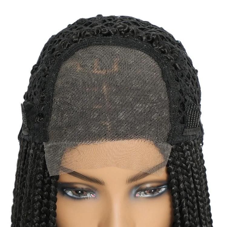 Excellent Prices Hot Sale The Braid Wig 34inch HD Transparent Lace 4*4 Braid Wig Ready to Ship