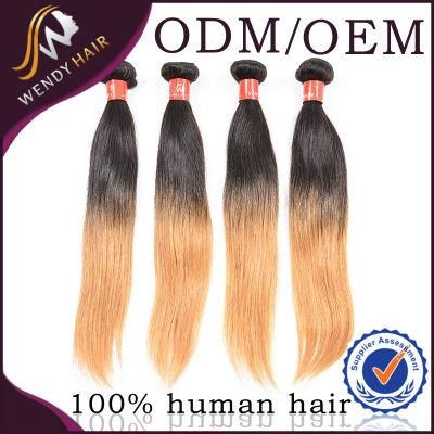 Two Color Virgin Peruvian Human Hair Silky Straight Hair Weaves