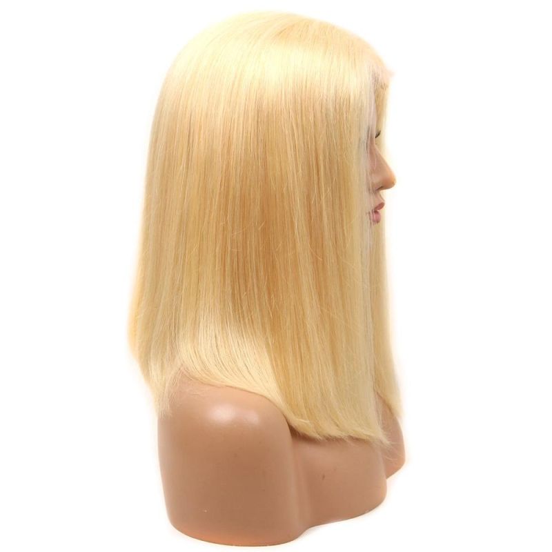 4X4 13X4 613 Honey Blonde Colored Brazilian Remy Straight Bob Lace Front Human Hair Wig Lace Frontal Wigs for Women