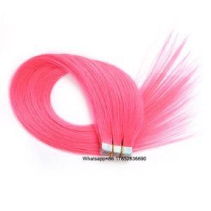 Human Hair Extensions PU Tape Remy Hair Full Head Balayage Color Pink Skin Weft Vrigin Hair 50g 20PCS Hair Extensions