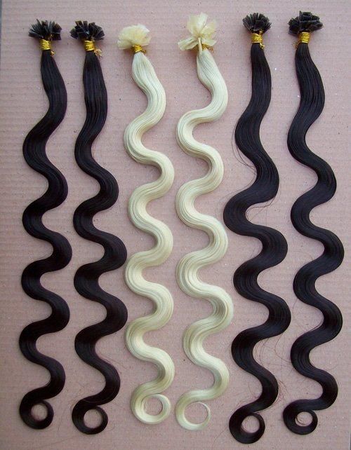 Remi Pre-Bonded Hair Extensions U Tip, I Tip, Flat Tip Curly