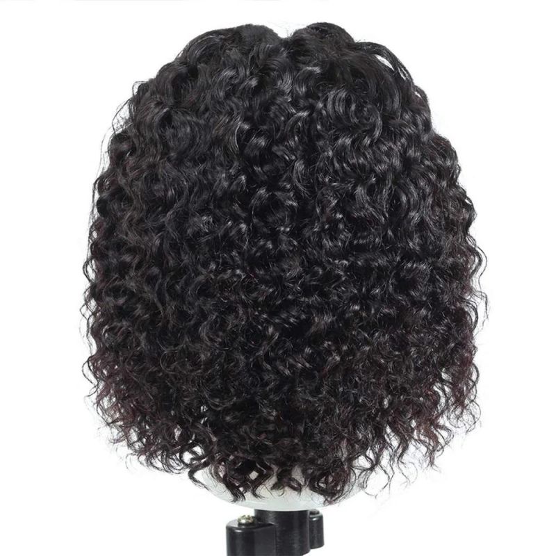 Human Hair Machine Made Wigs for Black Women, Kinky Curly Bob Wig Factory Vendors, Indian Virgin Hair Pixie Wigs with Baby Hair Wholesale
