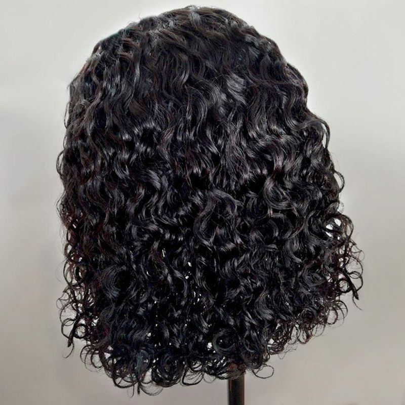 Cuticle Aligned Brazilian Human Hair Lace Curly Bob Wig