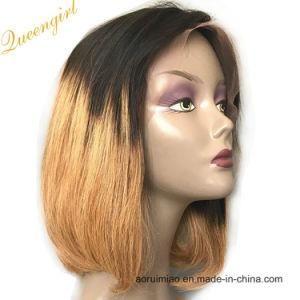 Wholesale Straight Lace Wig Bobo Ombre Colour Two Tone Indian Human Hair Wigs
