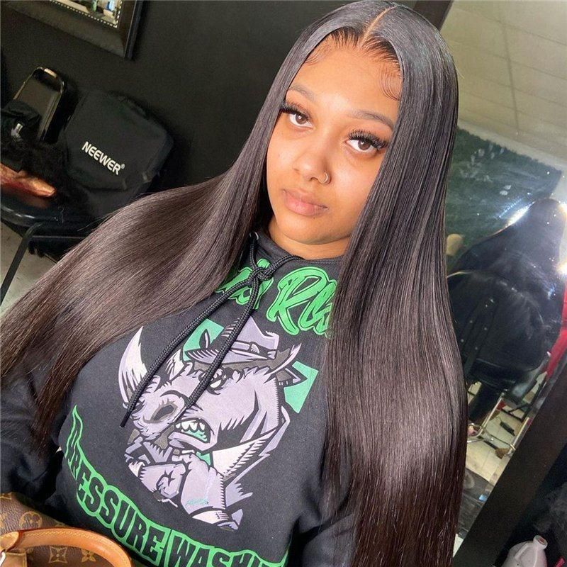 Alinybeauty Drop Ship Top Brazilian Human Full Lace Wig for Black Women, Wholesale Cheap Straight Human Hair Wigs, 360 Lace Frontal Wig