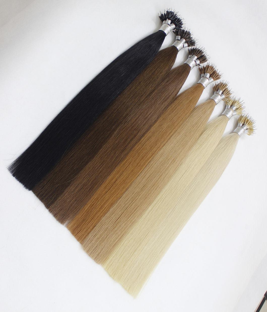 Nano Ring Extensions Brazilian Straight Human Hair Bundles Back Brown Blond Color Remy Human Hair Extensions