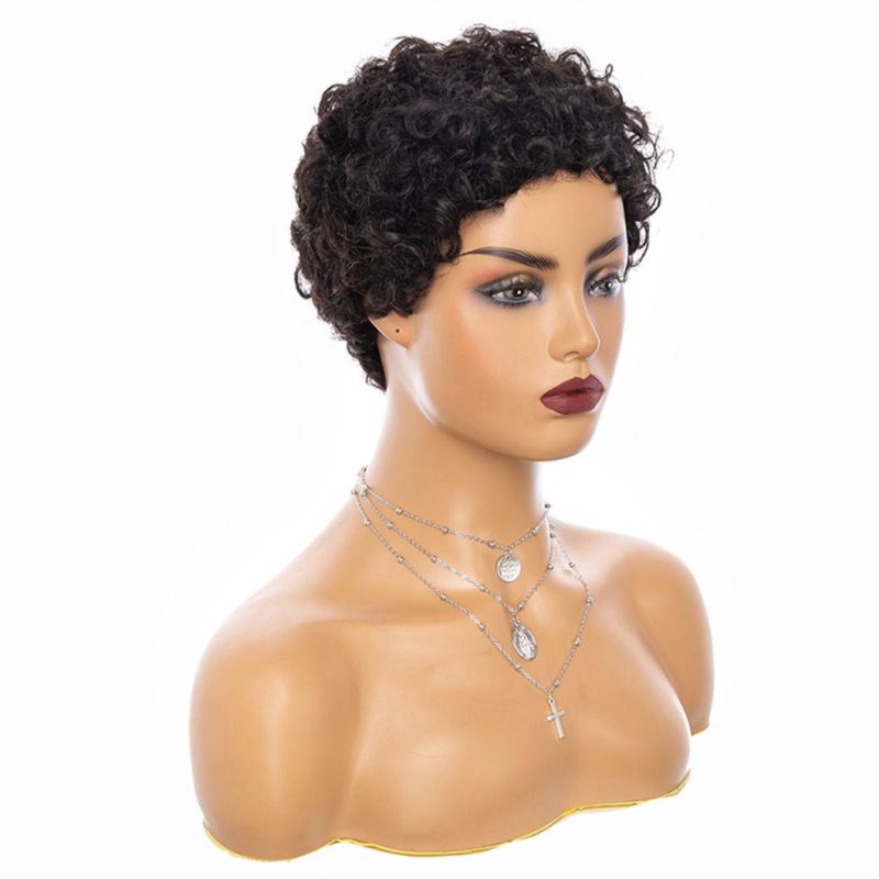 Black Color Pixie Cut Wigs Short Hair Wig Heat Resistant Fiber Synthetic for Black Women