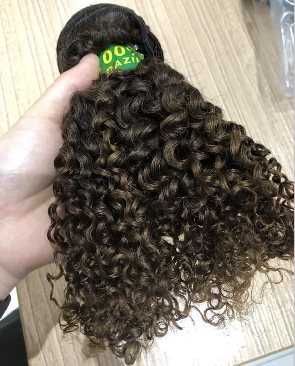 12 Inch Brown Human Hair Wigs Cuticle Aligned Indian Curly Hair