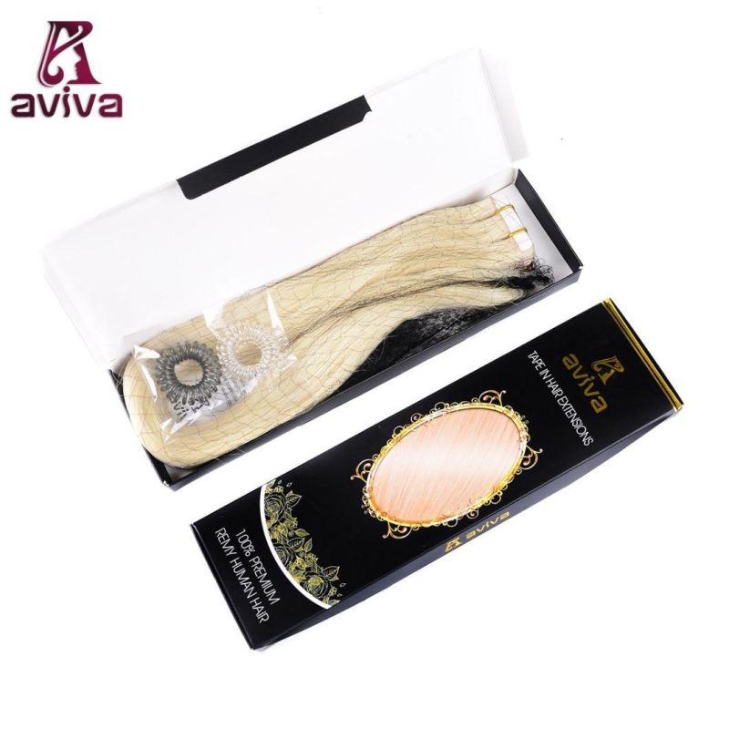 Aviva Virgin Hair Double Side Tape Hair Extension PU Tape Human Hair Extension Blonde Color 20inch (AV-TP0020-613)