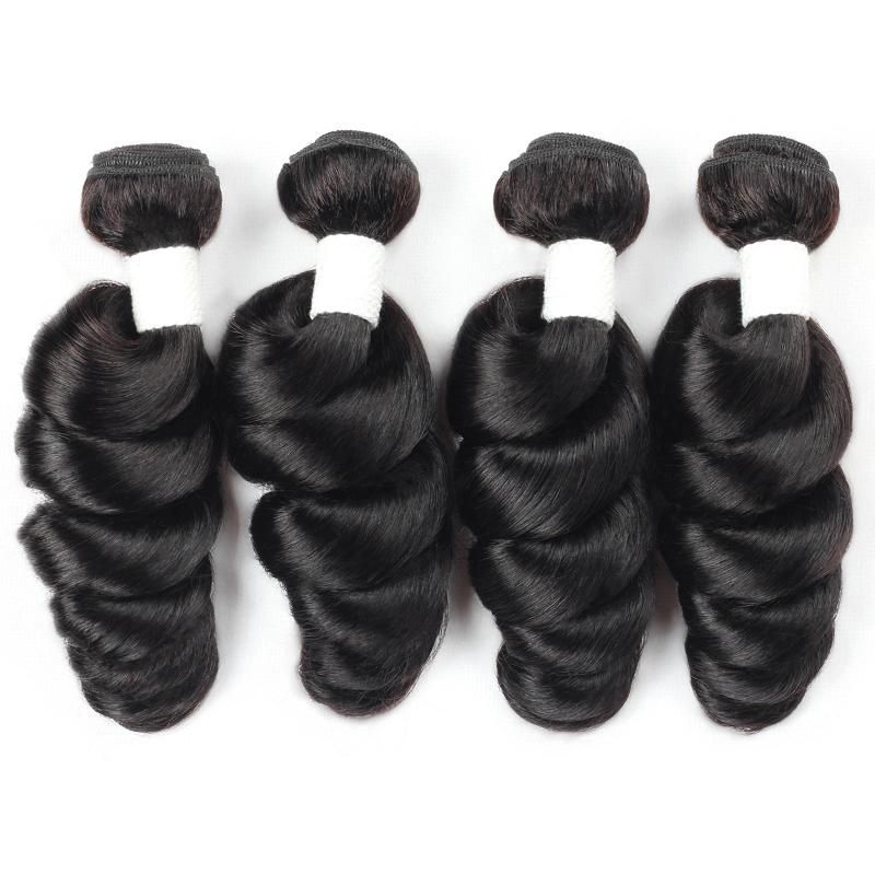 China Wholesale Black Comfortable Soft Loose Wave Hair Weaving 100% Natural Human Hair