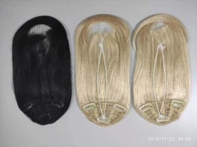 Factory Wholesale Clip in 100% Human Hair Bang Blond