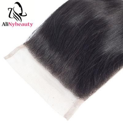 Alinybeauty 4X4 Brazilian Body Wave Human Hair Lace Closure