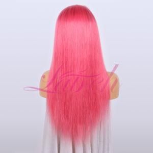 Pink Pre Plucked Hair Line Lace Front Wigs