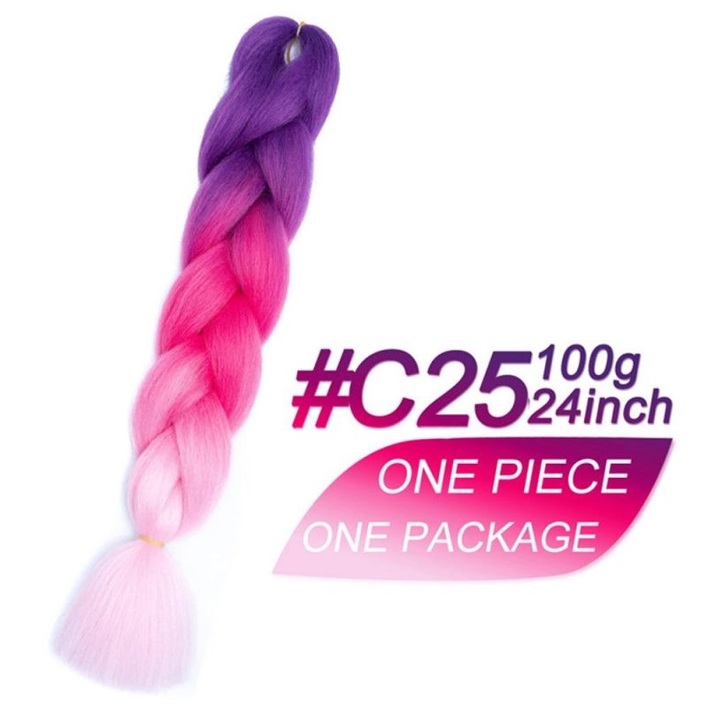 Kbeth Single Color Double Colors Gradient High Temperature Chemical Fiber Hair Extensions Synthetic Jumbo Braid Hair Extension From China Factory