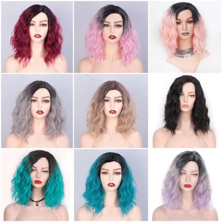 Kakiifashion Hair Green Synthetic Hair Wig Cosplay Party Wig for White Women and Black Women