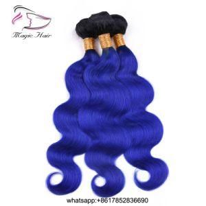 Wholesale Human Virgin Hair Brazilian Iaian Human Peruvian Body Wave Hair Weft Extension 1b/ blue Hair