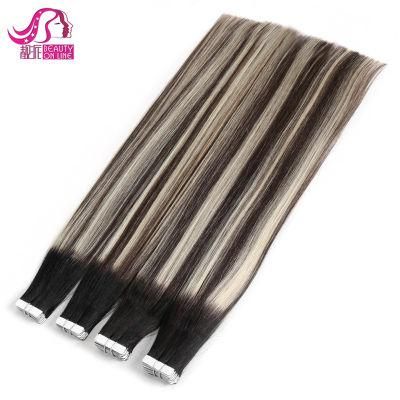 100% Brazilian Remy Tape Human Hair Extensions Strong Blue Lace Tape Adhesive 20PCS/Set Tape in Skin Weft PU Hair