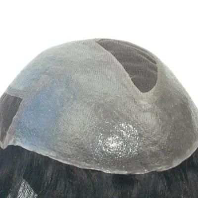 Ljc1399 Clear PU with Lace Black Hair Replacement Systems