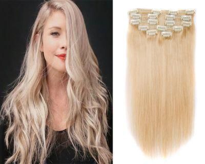 European Straight Human Remy Hair Clip in Extensions Blonde Remy Human Hair Extensions