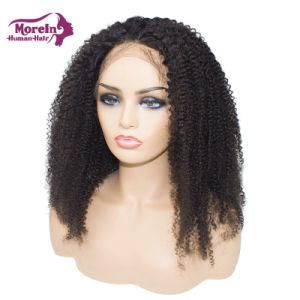 Cheap Natural Kinky Curly Lace Frontal Wigs Braided Lace Wigs Unprocessed Human Hair in Stock