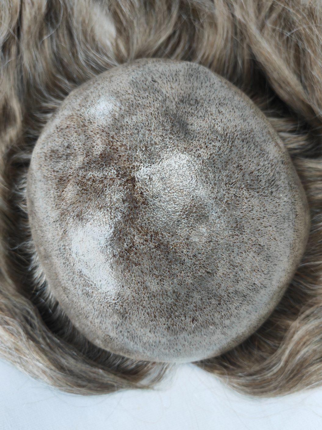 2022 Most Popular Custom Made Clear PU Base Injection Toupee Made of Remy Human Hair