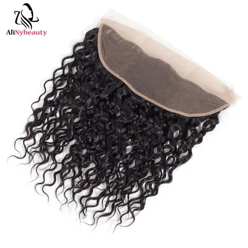 Alinybeauty New Trendy Raw Brazilian Water Wave 3 Bundles with Frontal