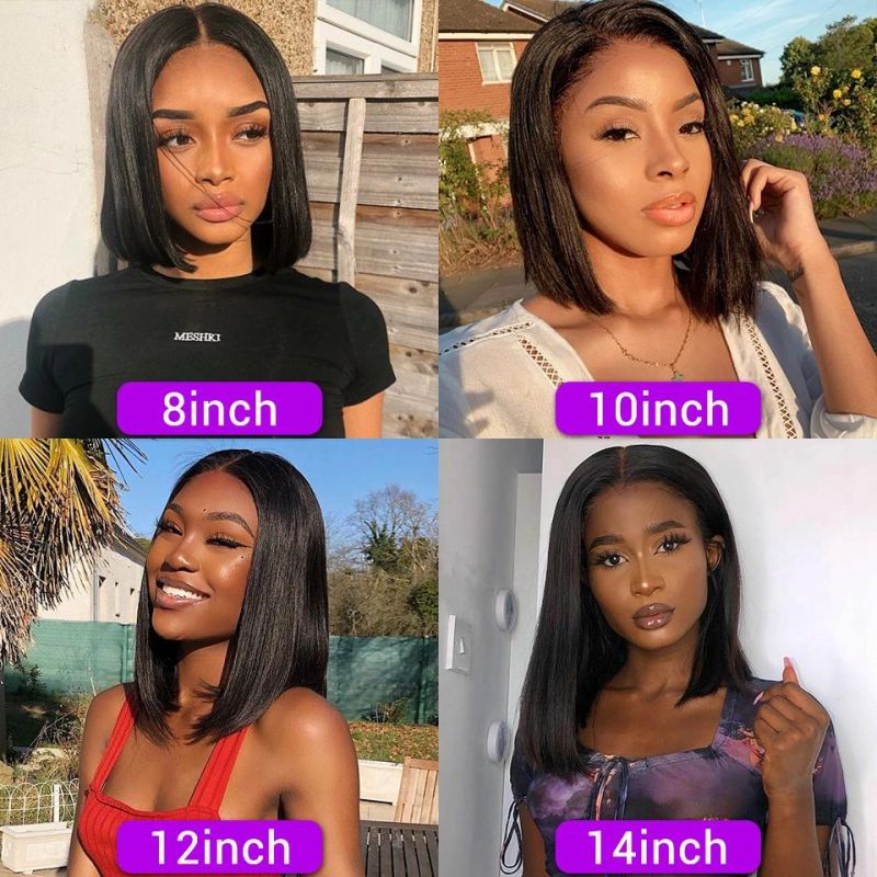 14 Inches Wholesale 100% Natural Real Human Hair Wig Machine Made Silk Top Bulk Lace Front Africa Wig