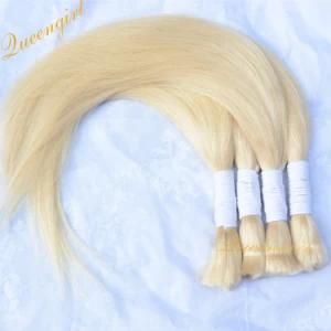 613 Bleach Donor Remy Straight Virgin European Blond Bulk Braiding Human Hair Extensions