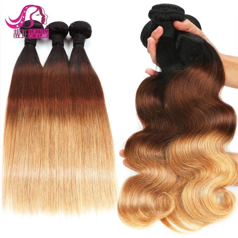 Two Tone Color Brazilian Human Hair Weft