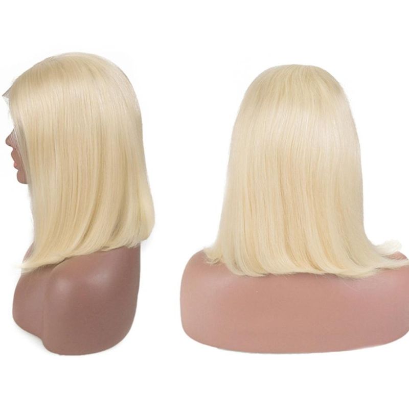 4X4 13X4 613 Honey Blonde Colored Brazilian Remy Straight Bob Lace Front Human Hair Wig Lace Frontal Wigs for Women