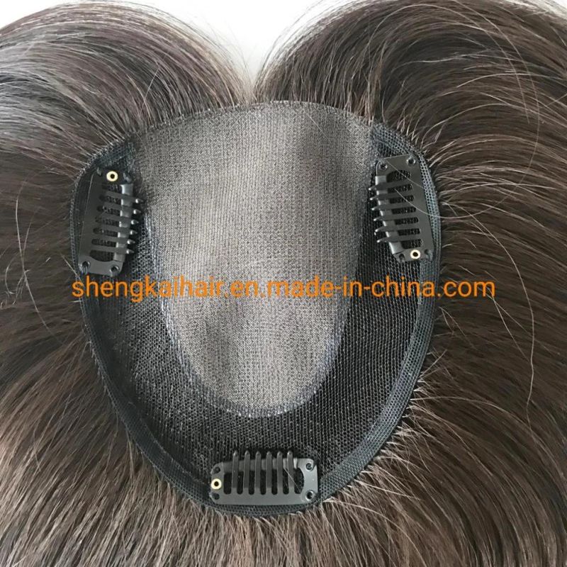 Wholesale Quality Handtied Human Hair Synthetic Hair Mix Hair Topper