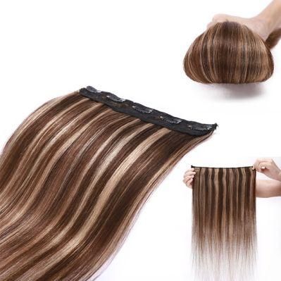 10-24 Remy 100% Human Hair Clip in Straight Clip in Human Hair Extensions Around Head Hair Extensions Multi Color 18 Inches