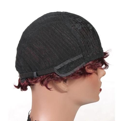 Human Hair Finger Wave Wigs for Women Mommy Wigs 99j Color