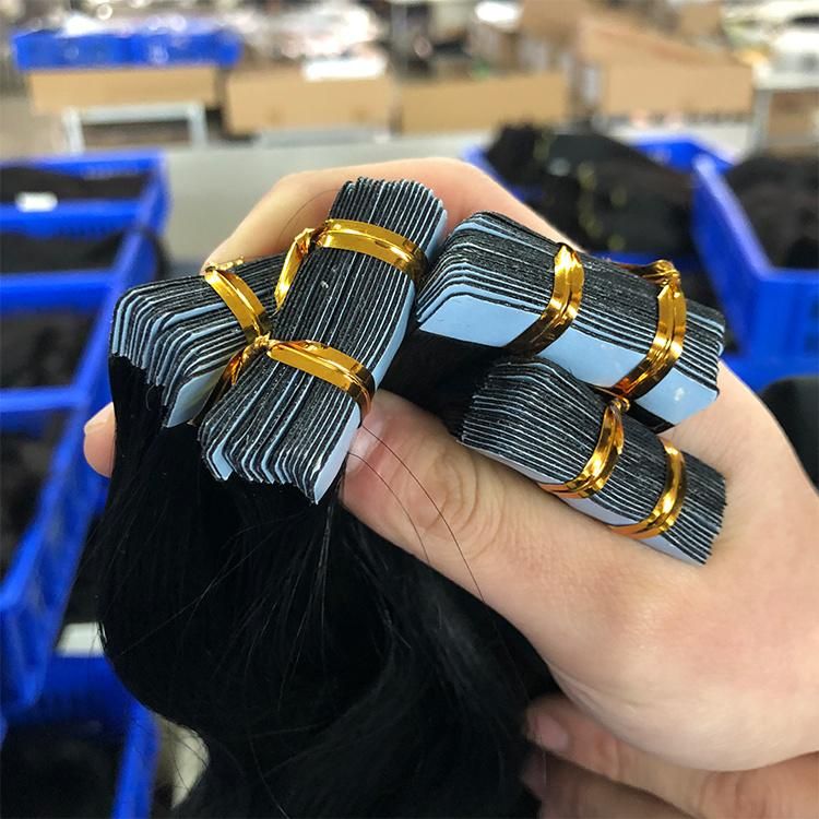 Factory Price Wholesale Body Wave 100% Human Hair Double Sided Tape in Hair Extensions