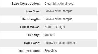 Thin Skin Half Wig Hair System for Women