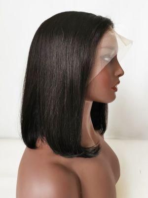 Wholesale Short Center Part Straight Wig T Part Bob Wigs Human Hair Lace Front Bob Wig